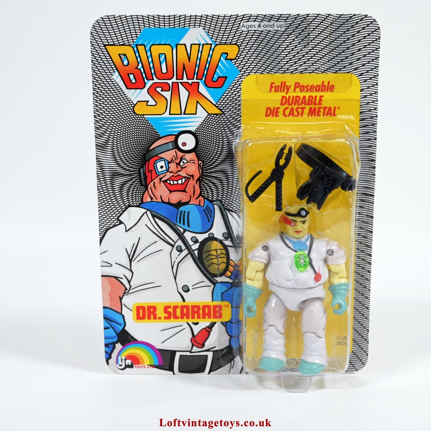 Vintage Bionic Six  Dr. Scarab Action Figure 1986 - New & Sealed