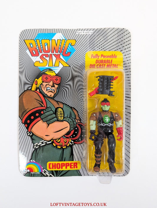 Vintage LJN Bionic Six Chopper 1986 Action Figure 3.75" MOC CARDED, 1980S - HTF
