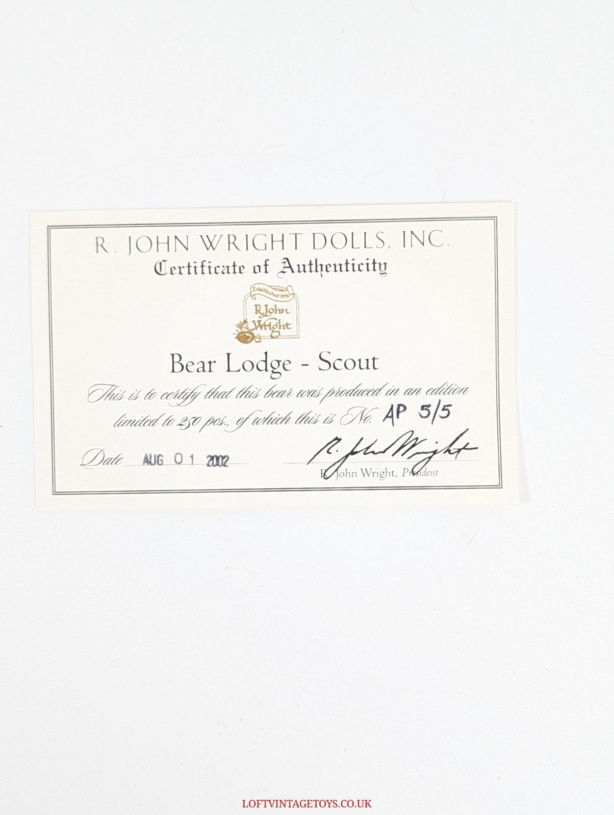 R. John Wright Bear Lodge Scout - Artist Proof 5 of 5 RARE