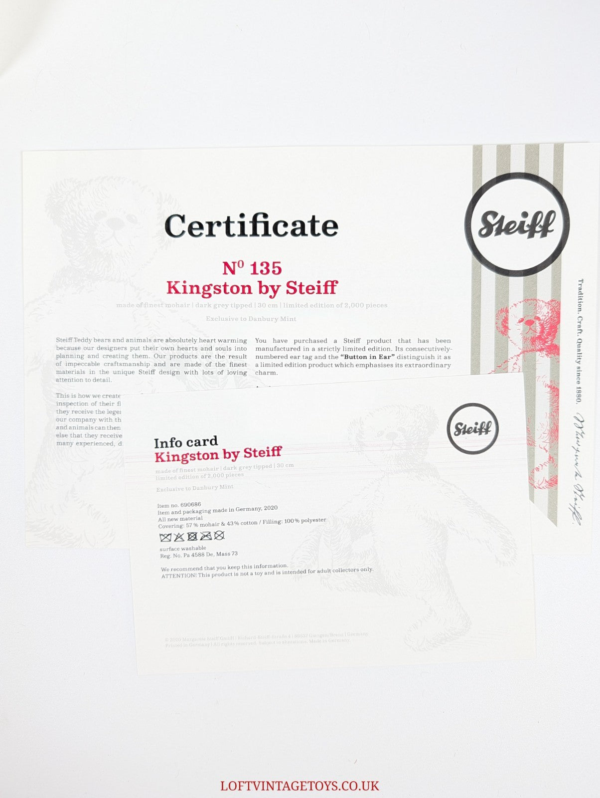 Steiff Kingston Teddy Bear - 690686 Limited Edition of 2,000