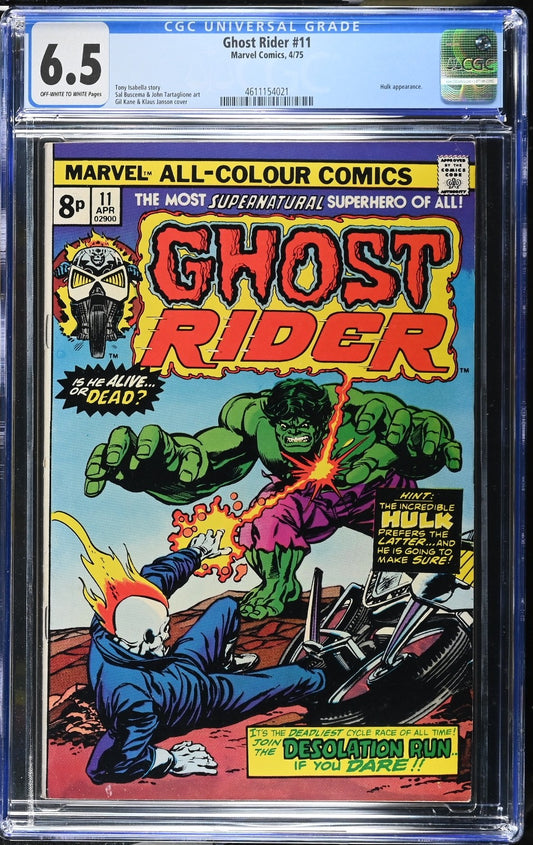 Ghost Rider #11 CGC 6.5  - Versus Hulk Cover -  Marvel Comics 1975 - KEY