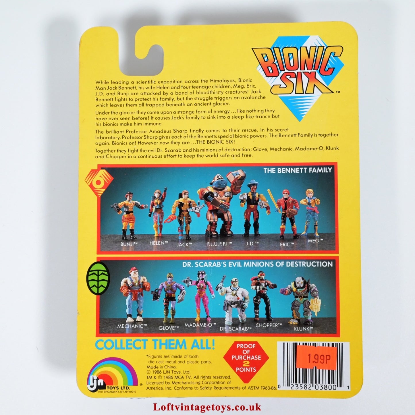 Vintage LJN Toys Bionic Six Madame O Action Figure - New & Sealed