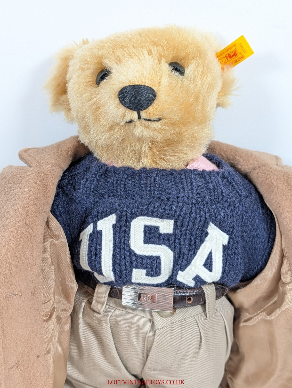 Steiff Ralph Lauren Collegiate Teddy Bear - 027161 , Ltd Ed of 1000