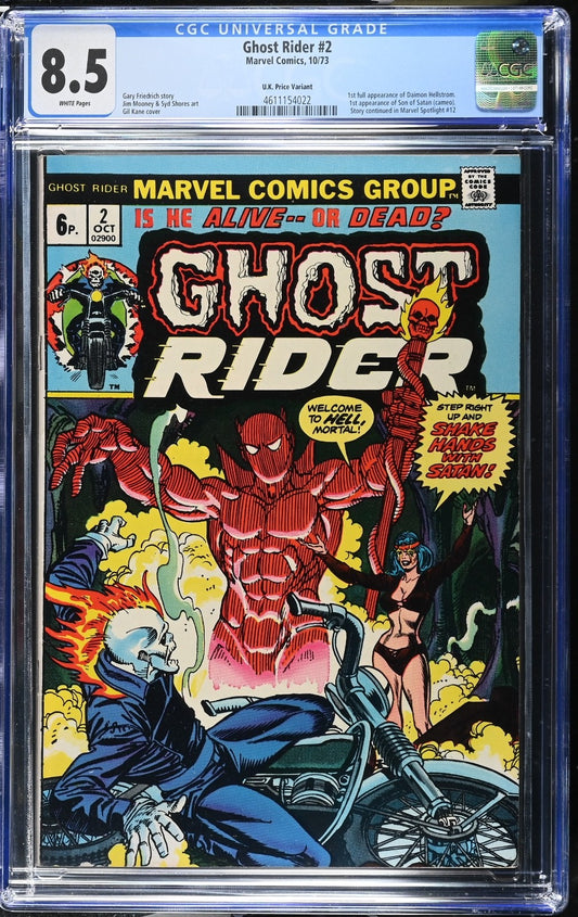 Ghost Rider #2 CGC 8.5 - 1973 (UK Price Variant) KEY ISSUE