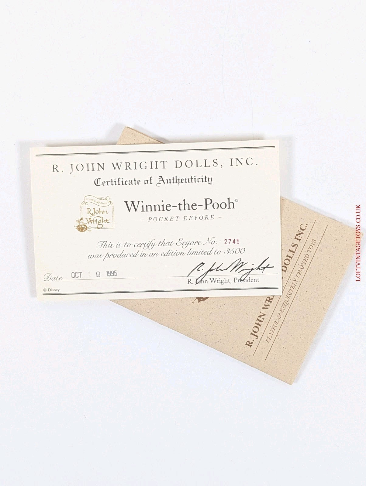 R. John Wright Winnie The Pooh Pocket Eeyore, Ltd Edition of 3500