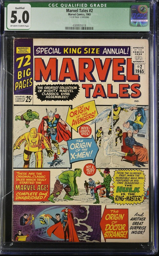 Marvel Tales 2 1965 Marvel Comics CGC 5.0 *qualified