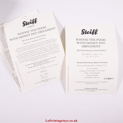 Steiff Winnie The Pooh With Honey Pot Ornament - 682933