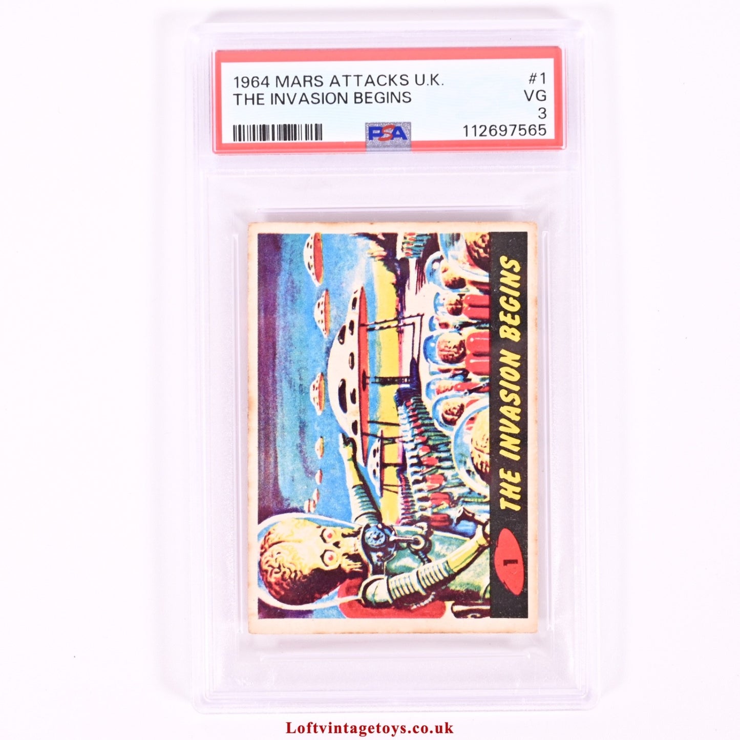 1964 Mars Attacks U.K. The Invasion Begins Card #1 PSA 3
