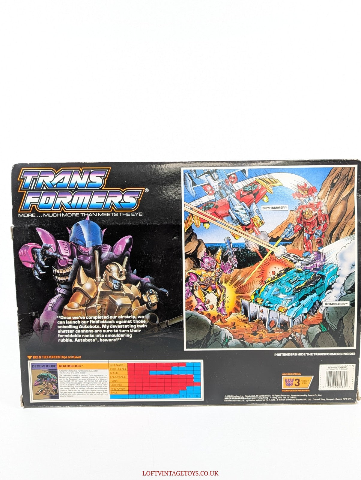 Hasbro 1988 Transformers Ultra Pretenders Roadblock- Sealed inside