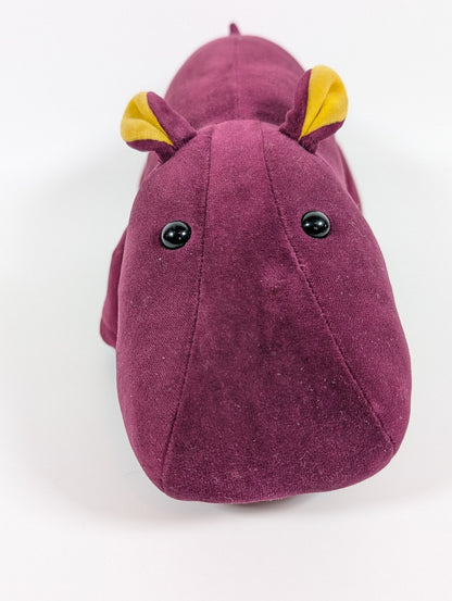 Manhattan Toy Company Hippo Purple 12in Plush Stuffed Toy, from 1986