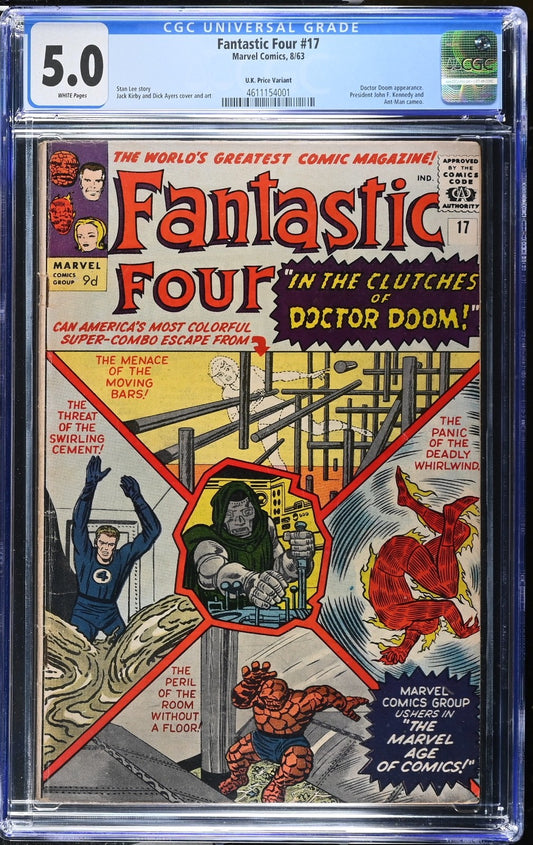 Fantastic Four #17 CGC 5.0 (UK Price Variant) - Marvel 1963