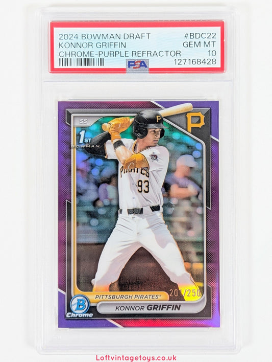 2024 Konnor Griffin Bowman Draft Chrome Purple Refractor /250 PSA 10🔥