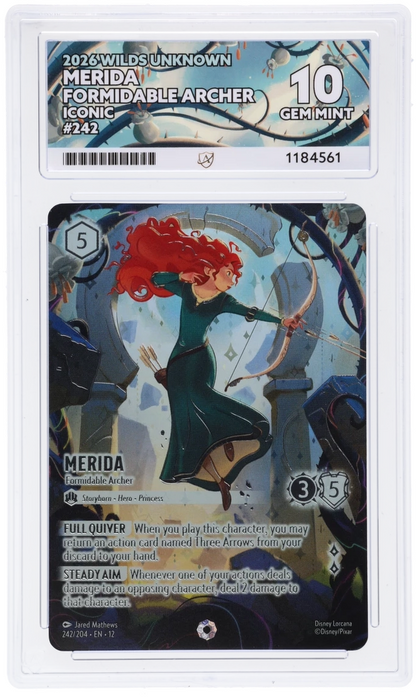 2026 DISNEY LORCANA EN 12-WILDS UNKNOWN ICONIC MERIDA - FORMIDABLE ARCHER ACE 10