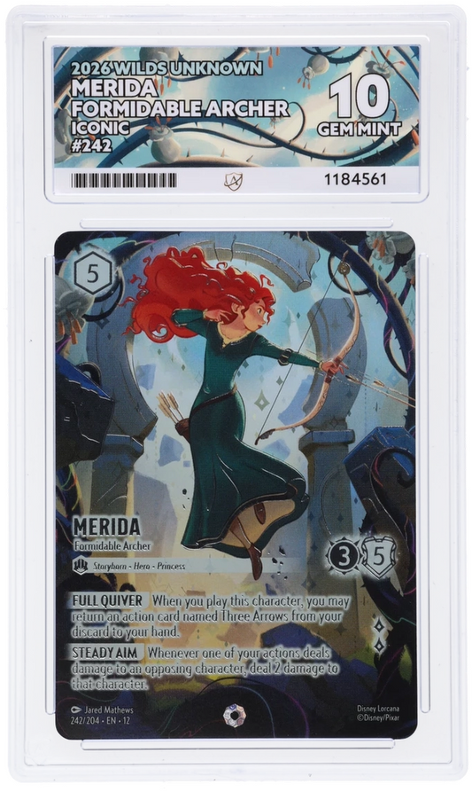 2026 DISNEY LORCANA EN 12-WILDS UNKNOWN ICONIC MERIDA - FORMIDABLE ARCHER ACE 10