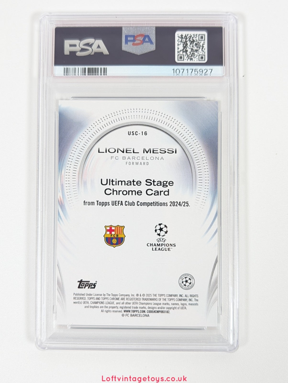 2024-25 Topps Uefa CC Lionel Messi Ultimate Stage Chrome PSA 10