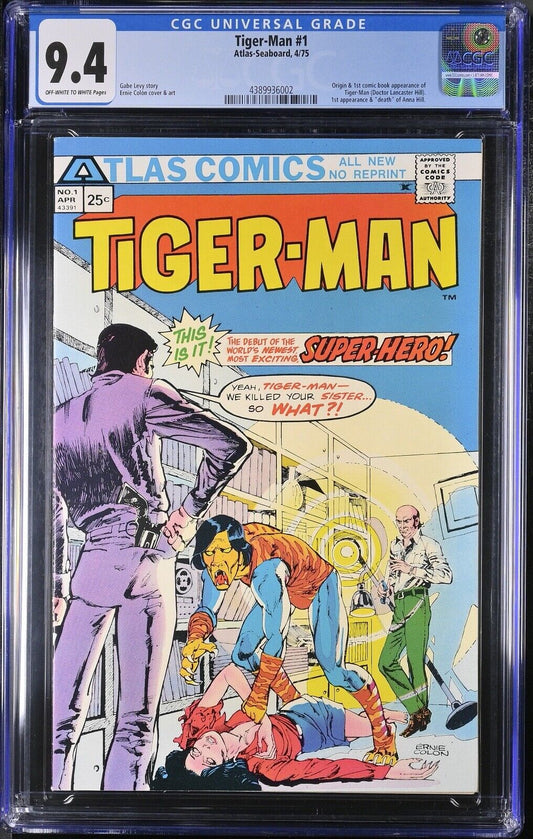 Tiger-Man #1 Atlas 1975 1st App of Tiger-Man CGC 9.4