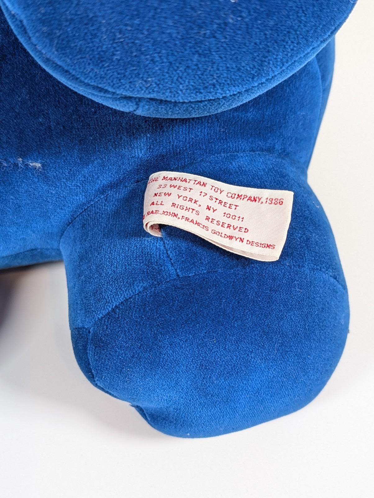 Manhattan Toy Company Rhinoceros  20in Plush Stuffed Toy, from 1986 - Rare