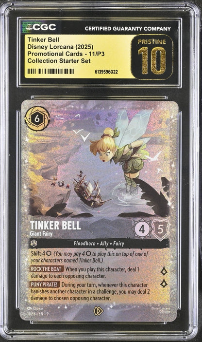 Lorcana Tinkerbell Giant Fairy Promo Card 11/P3 - CGC Pristine 10