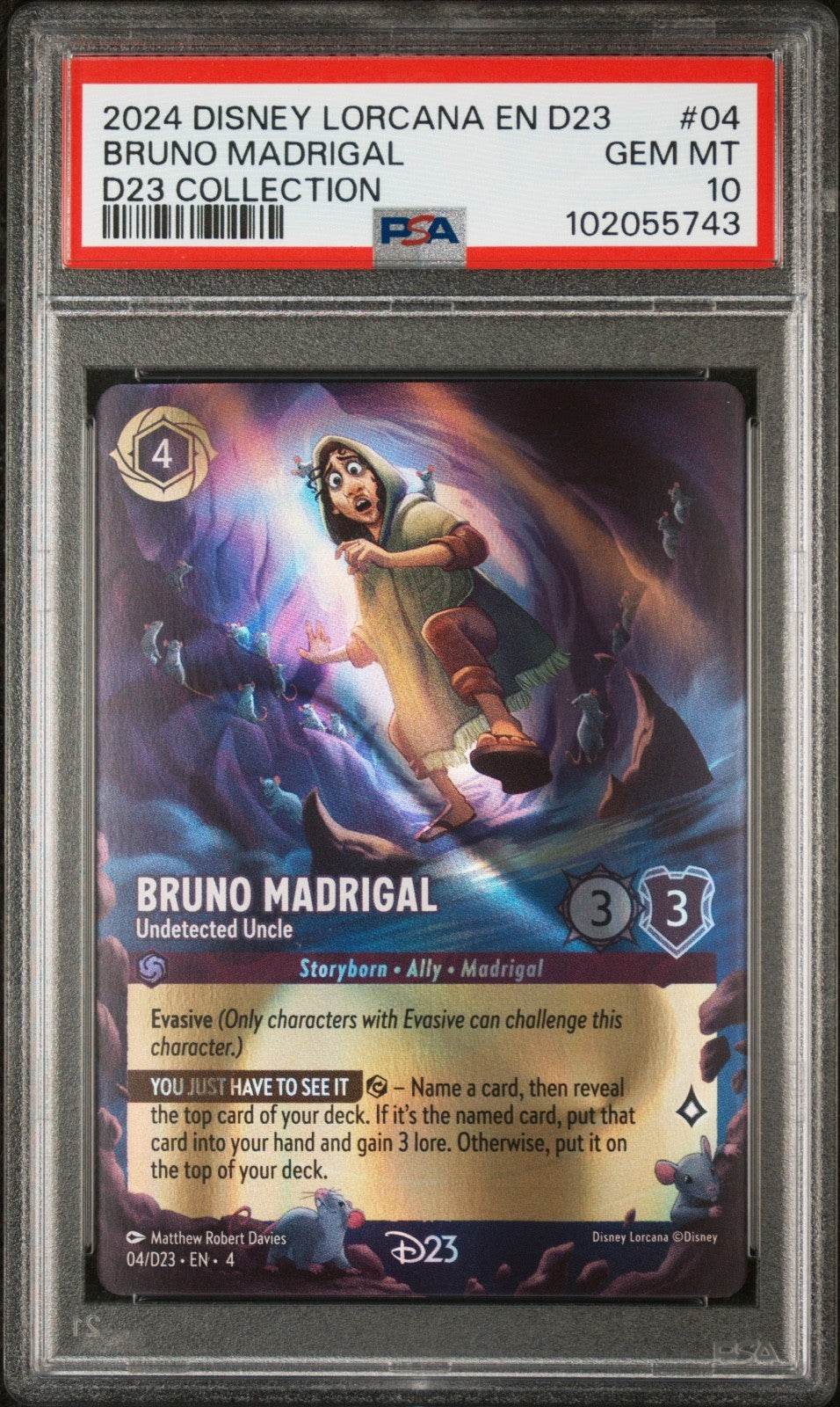 DISNEY LORCANA EN D23-D23 EXPO PROMO BRUNO MADRIGAL - UNDETECTED UNCLE PSA 10