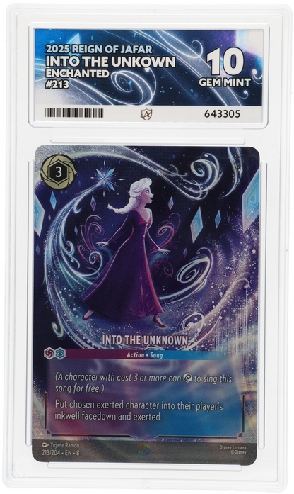 2025 DISNEY LORCANA EN 8-REIGN OF JAFAR ENCHANTED #213 INTO THE UNKNOWN ACE 10