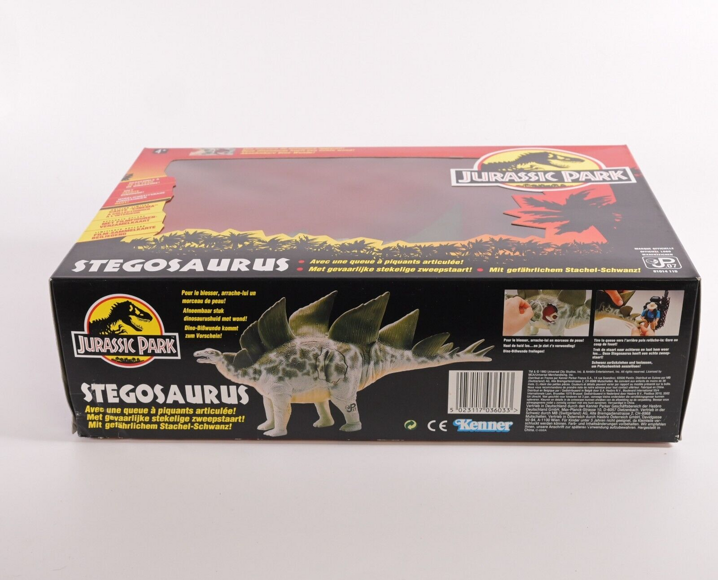 Kenner Jurassic Park Stegosaurus - VERY RARE European Style Box