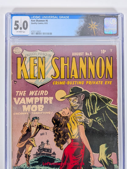 Ken Shannon #6 CGC 5.0, Quality Comics 1952
