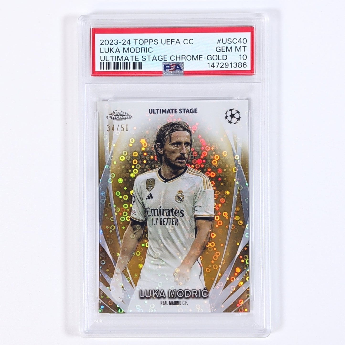 2023-24 Topps Uefa CC Ultimate Stage Gold Chrome #USC40 Luka Modric