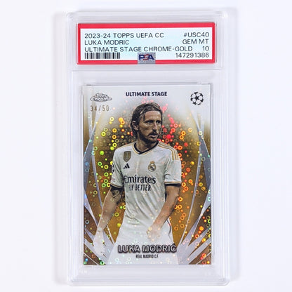 2023-24 Topps Uefa CC Ultimate Stage Gold Chrome #USC40 Luka Modric