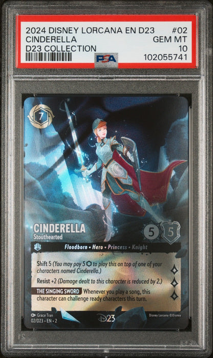 2024 DISNEY LORCANA EN D23-D23 EXPO PROMO #02 CINDERELLA - STOUTHEARTED PSA 10