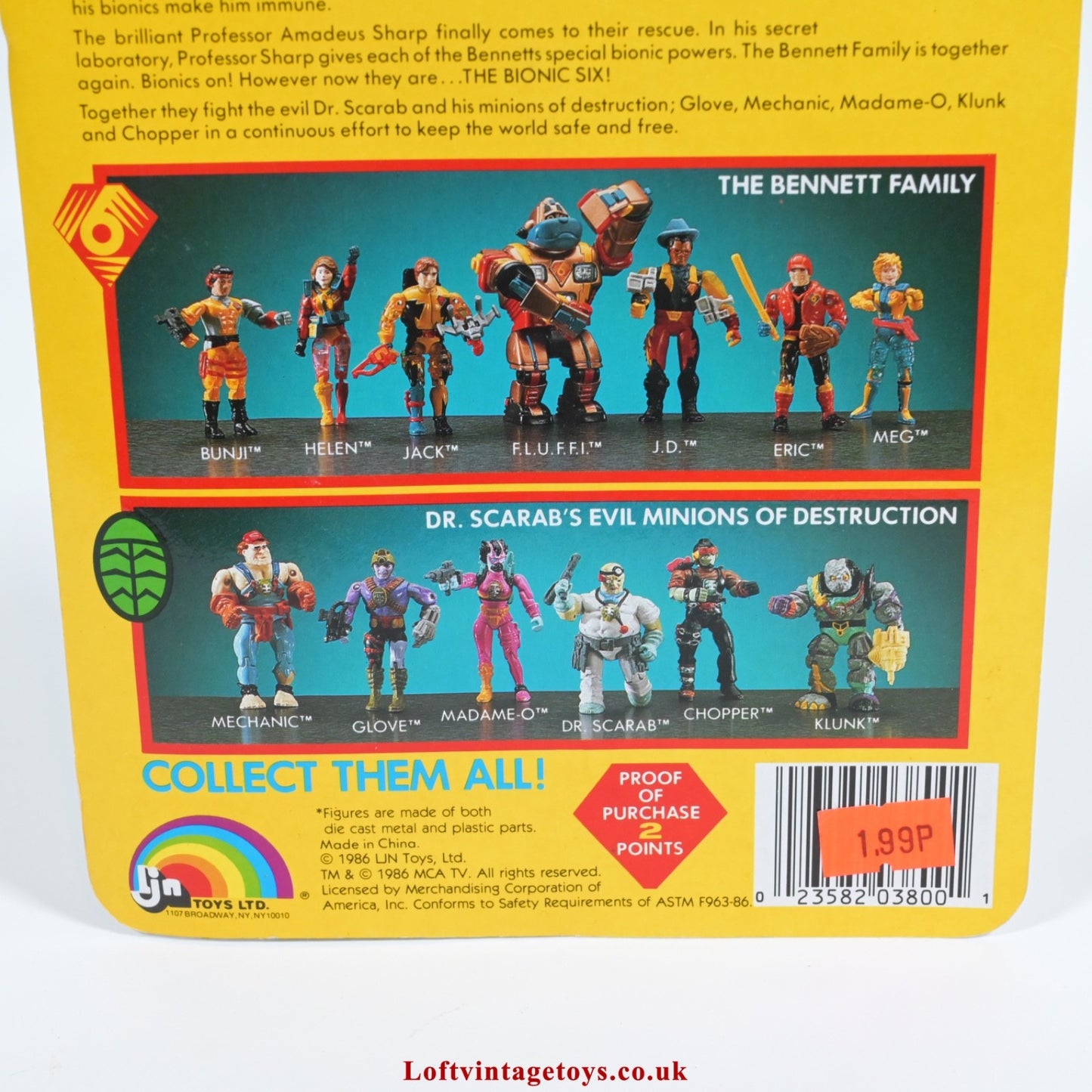 Vintage Bionic Six  Dr. Scarab Action Figure 1986 - New & Sealed