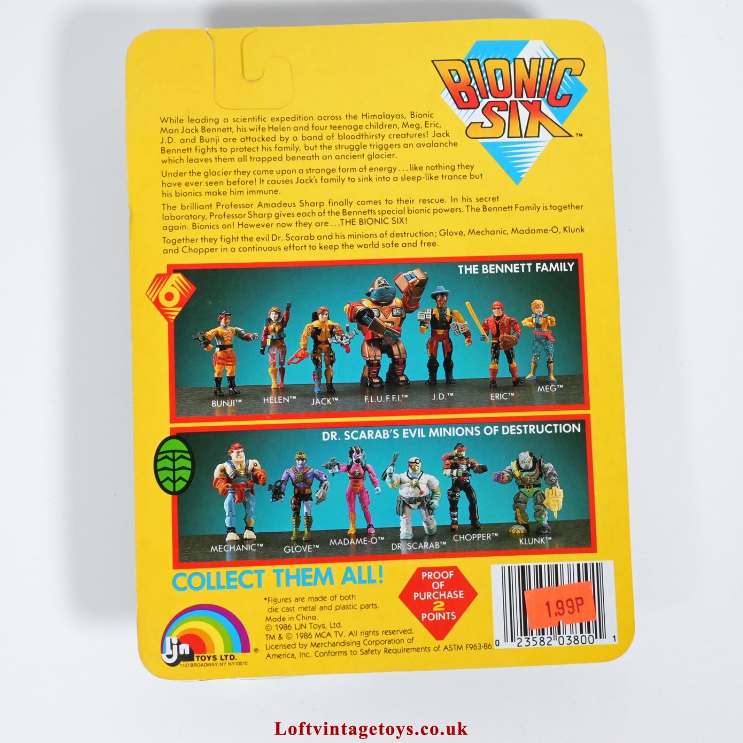 Vintage Bionic Six  Dr. Scarab Action Figure 1986 - New & Sealed