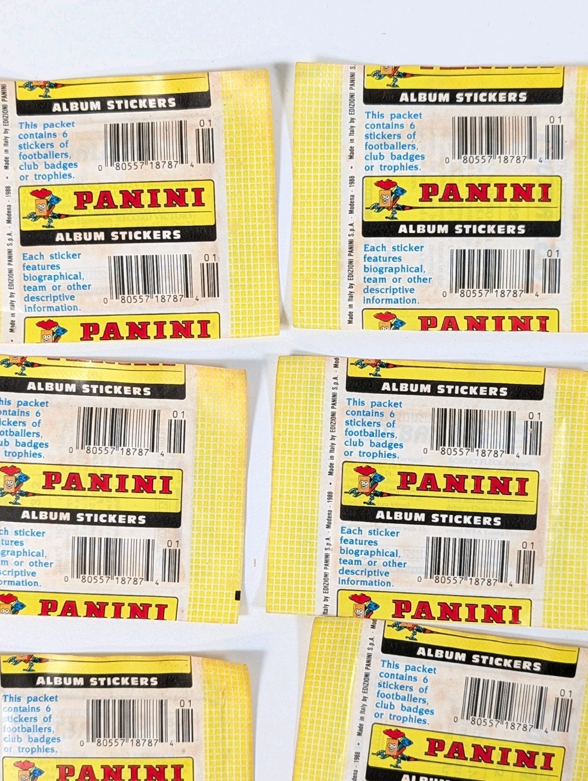 Panini Football 88 Sealed Football Sticker Packs x 96