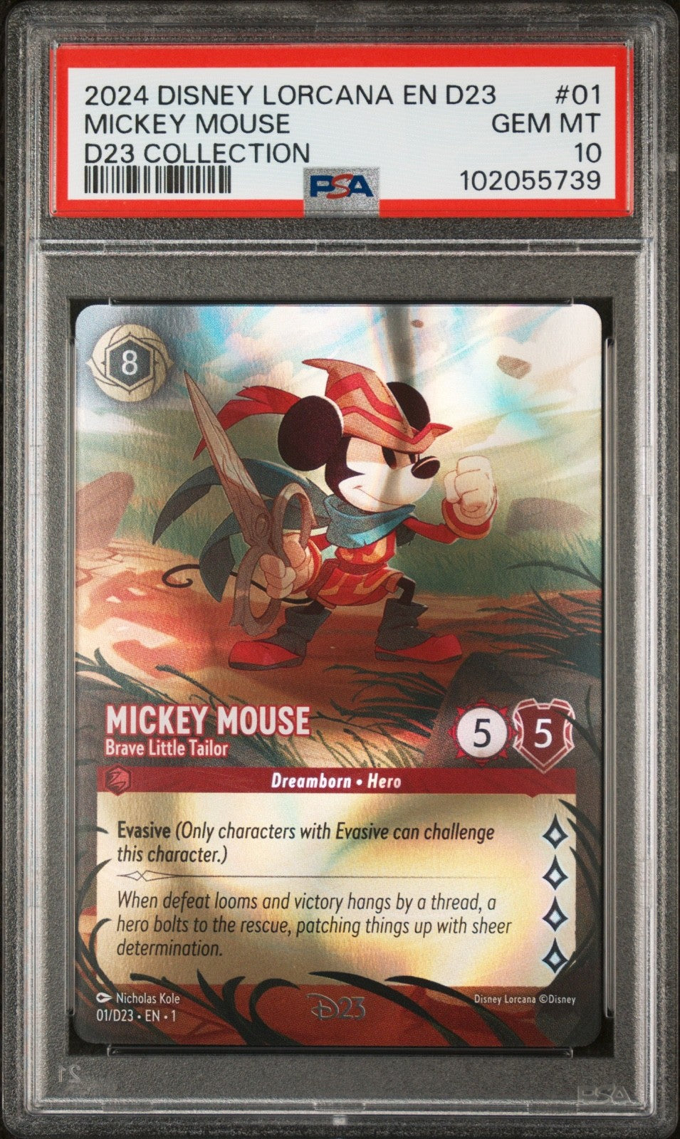 2024 DISNEY LORCANA EN D23-EXPO PROMO MICKEY MOUSE - BRAVE LITTLE TAILOR PSA 10