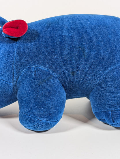 Manhattan Toy Company Rhinoceros  12in Plush Stuffed Toy, from 1986 - Rare