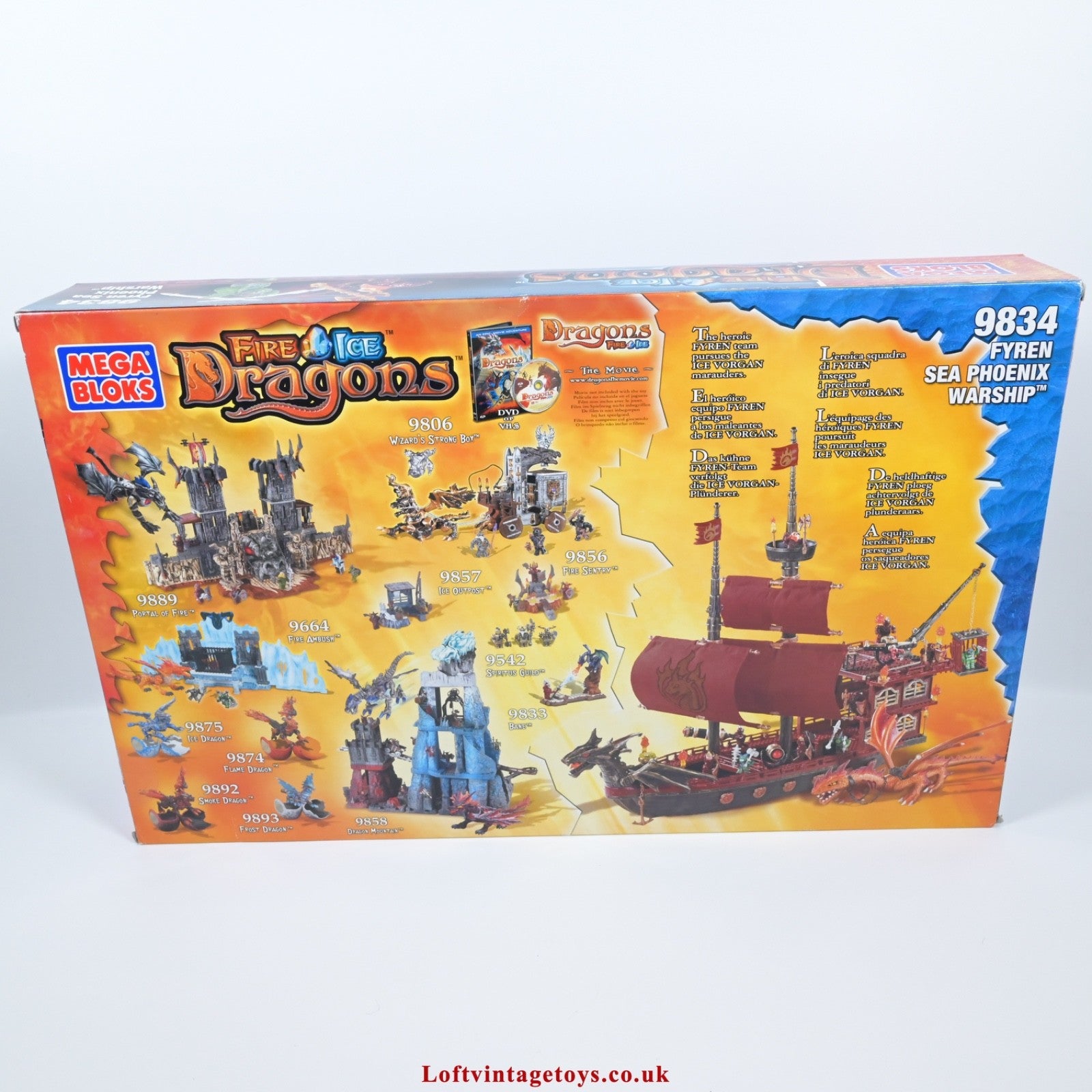 Mega Bloks Dragons Fire and Ice Man-O-War ship plus Ice set Loose Mega Bloks Dragons Fire and Ice Man-O-War ship plus Ice set Loose