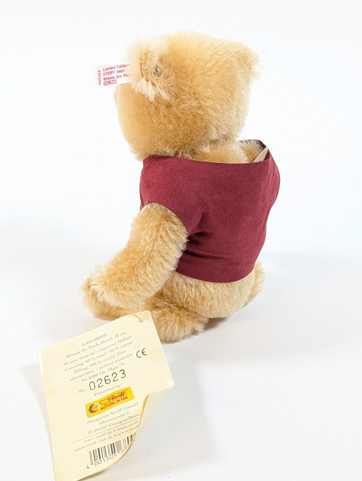 Steiff Winnie The Pooh 75th Anniversary Edition, Ltd Ed - 02623