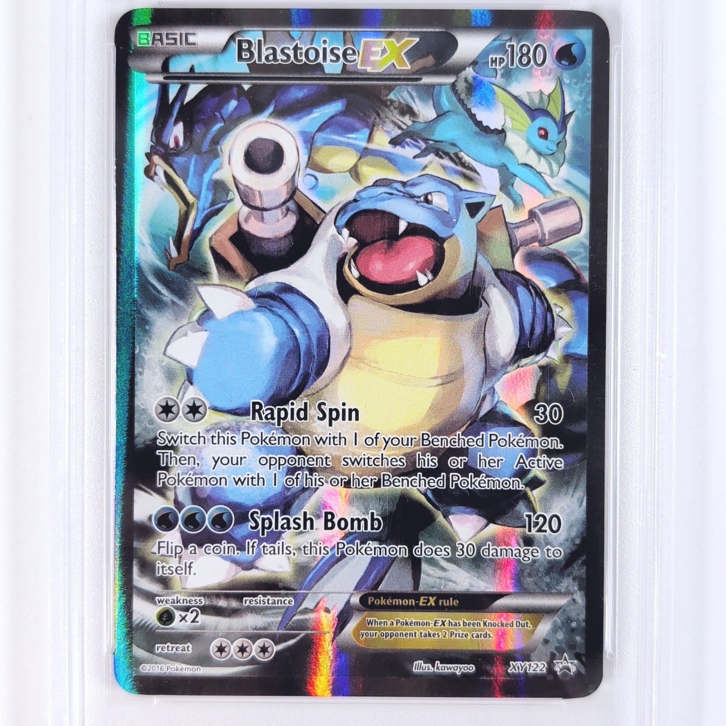 2016 Pokemon Xy Black Star Promo #Xy122 Full Art/Blastoise Ex Psa 8
