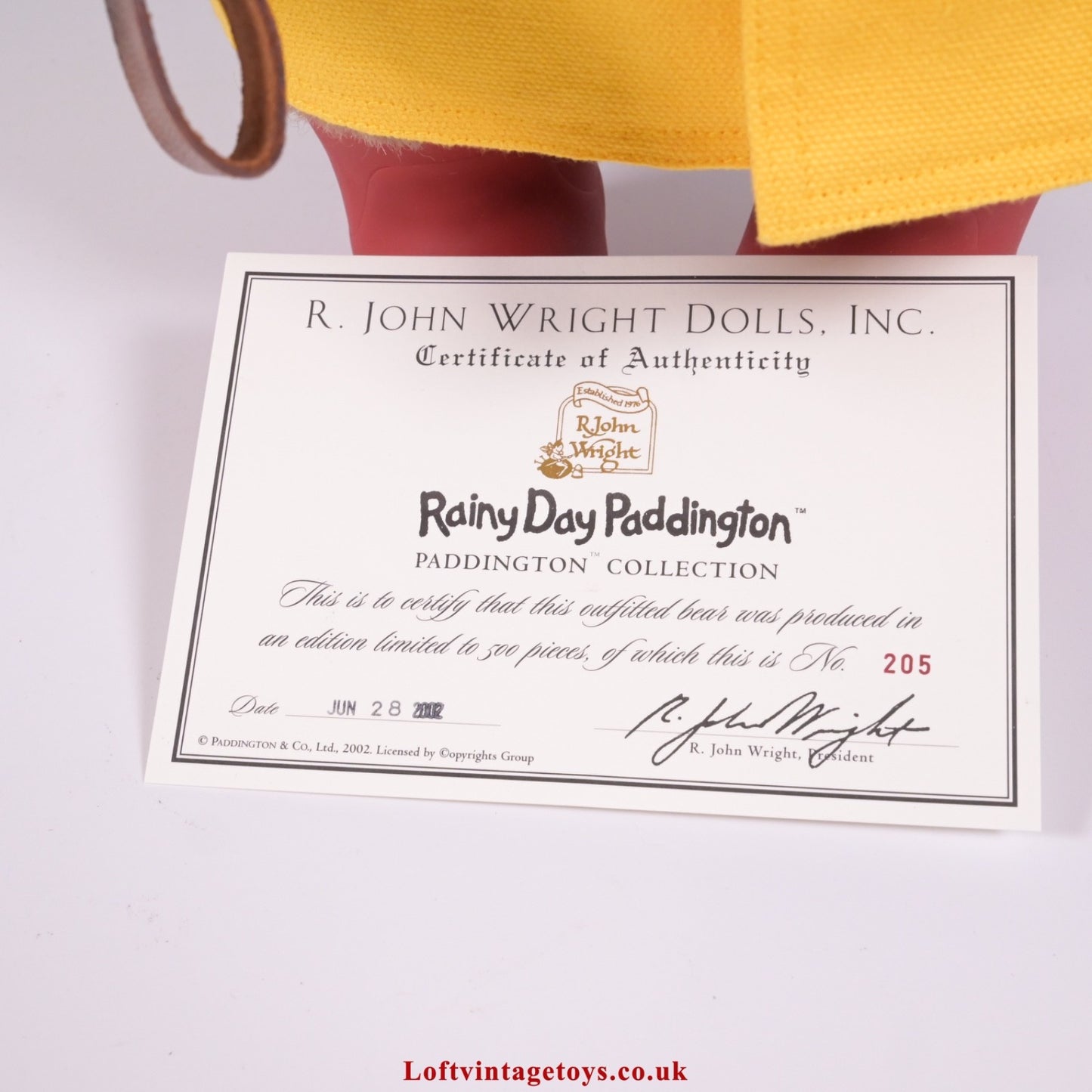 R John Wright Rainy Day Paddington Bear, Ltd Edition Of 500