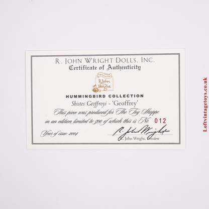 R. John Wright Hummingbird Collection Geoffrey, Ltd Ed Of 500