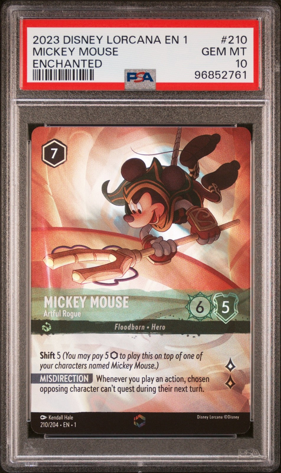 2023 DISNEY LORCANA EN 1-THE FIRST CHAPTER #210 MICKEY MOUSE ENCHANTED PSA 10