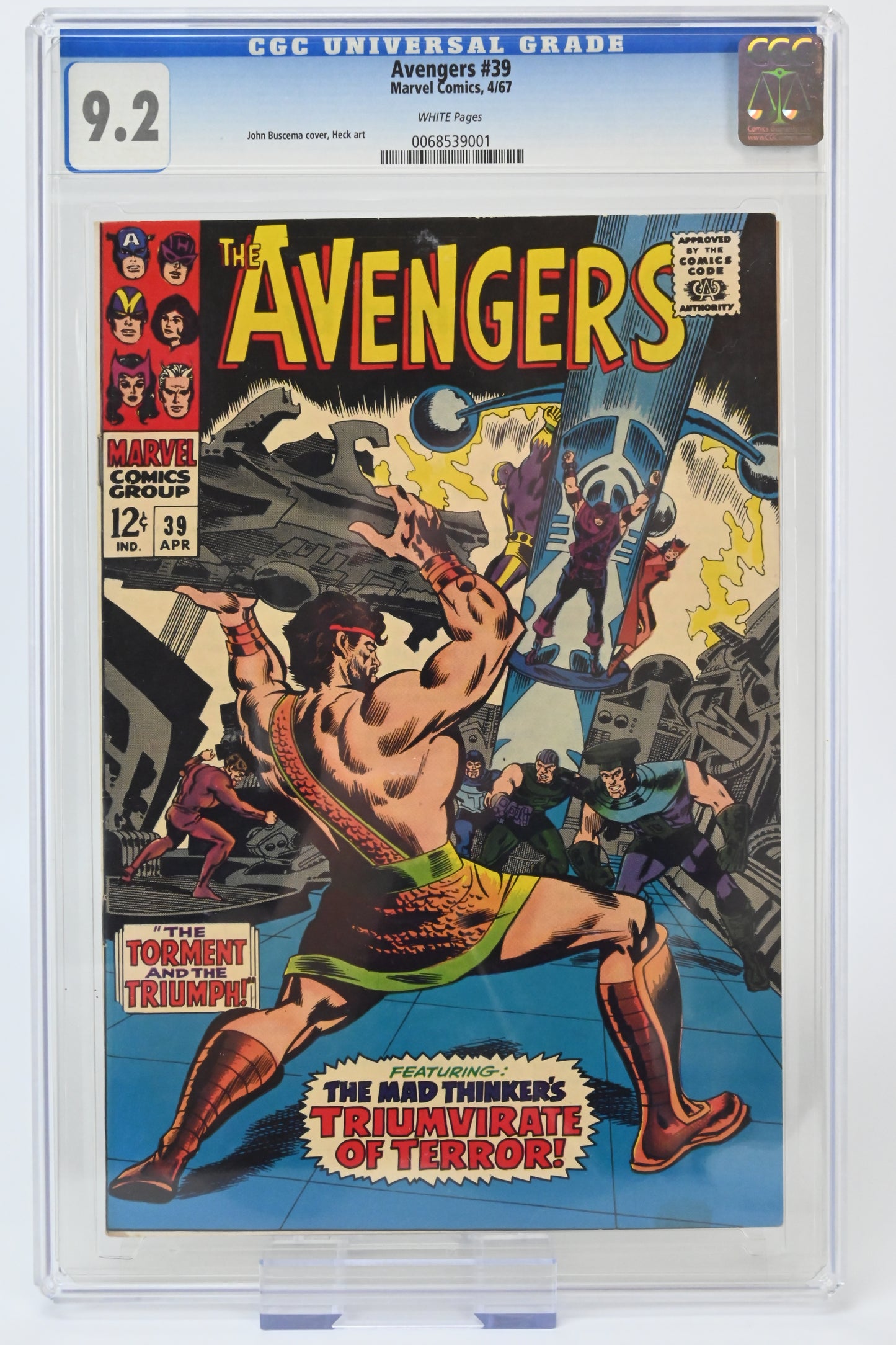 The Avengers #39 CGC 9.2 / 1967 - Marvel comics