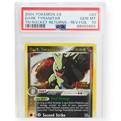 Pokemon Ex Dark Tyranitar 20/109 Rev.Foil Team Rocket Returns  PSA 10