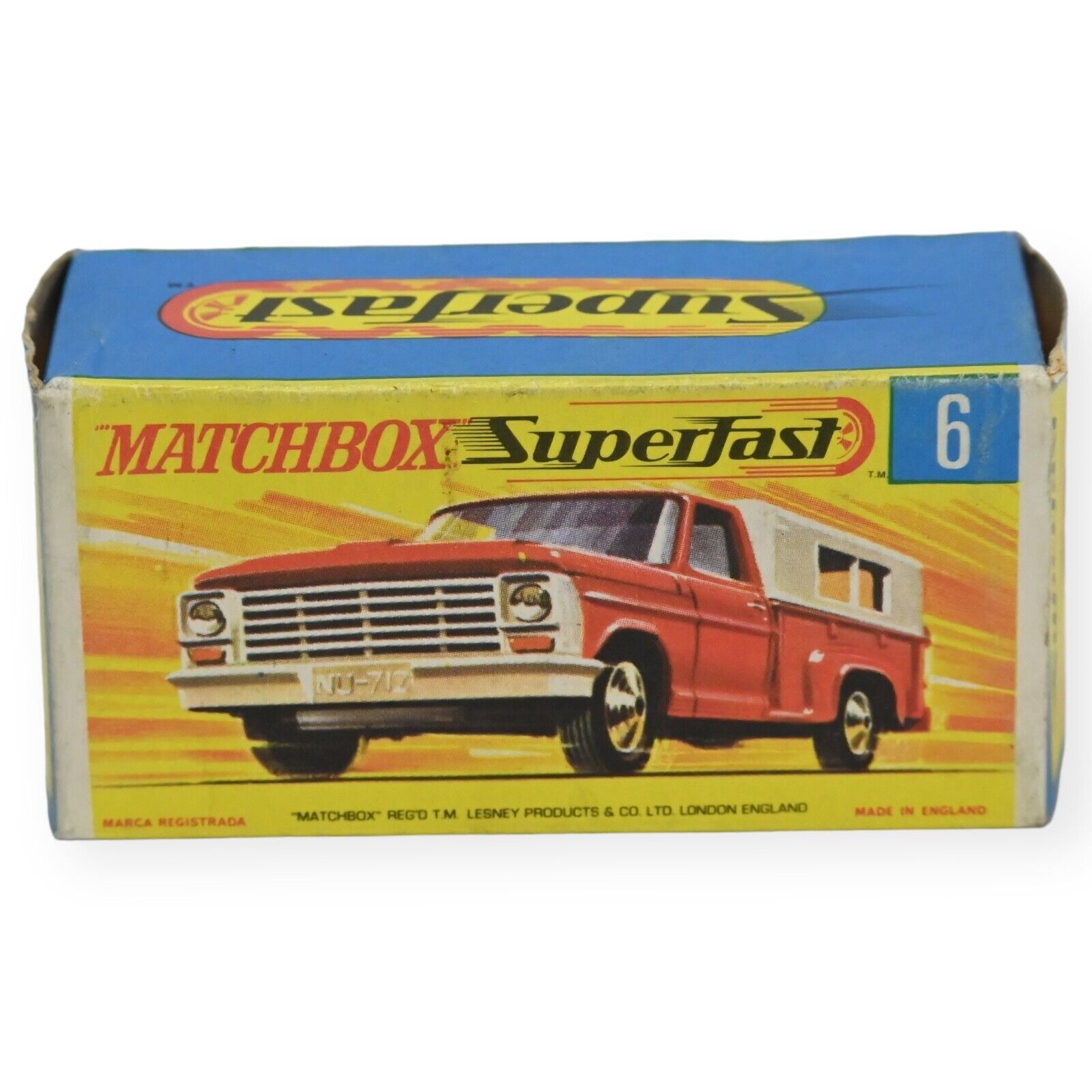 N°6 MATCHBOX LESNEY SUPERFAST, FORD PICK-UP (A), ROUGE N°6 MATCHBOX LESNEY SUPERFAST, FORD PICK-UP (A), ROUGE