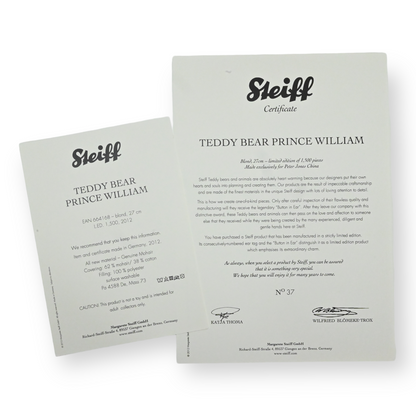 Steiff  Prince William - Peter Jones Exclusive / LE of 1500 -  664168