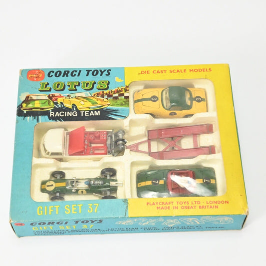 Corgi Gift Set 37 Lotus Racing Team In Original Box