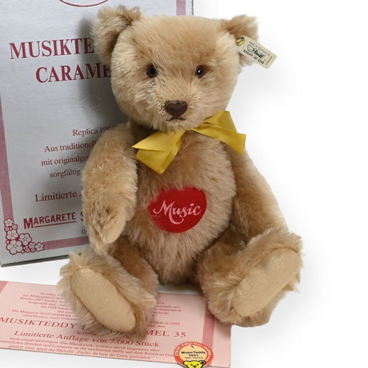 Steiff Music Teddy Replica 1951 Ltd Ed White Tag - 408458