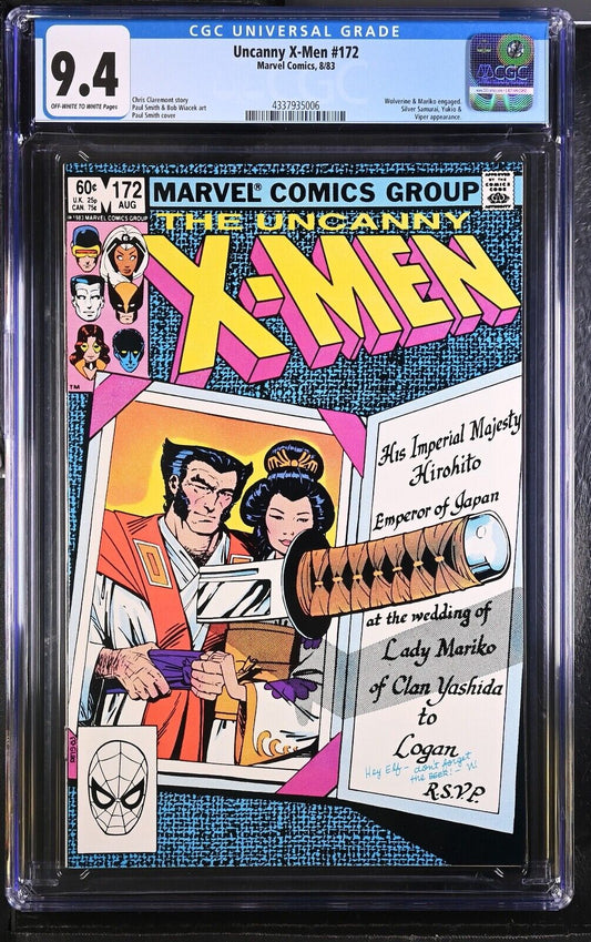 Uncanny X-Men # 172 CGC 9.4 - 1983, Marvel Comics