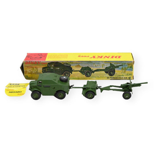 Dinky 697 25 Pounder Field Gun Set With Plastic Hubs