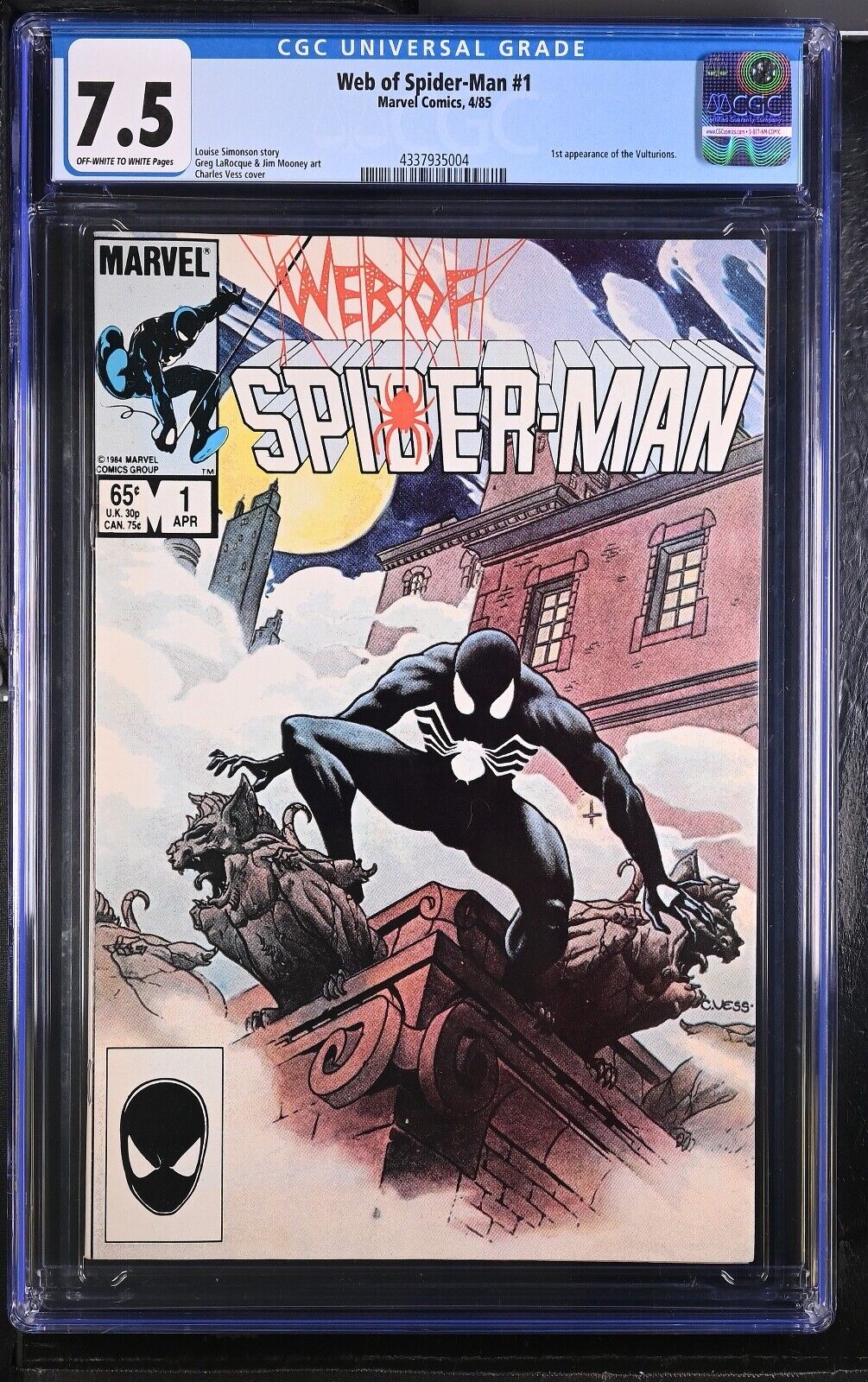 Web of Spider-Man # 1 CGC 7.5 -  1985, Marvel Comic