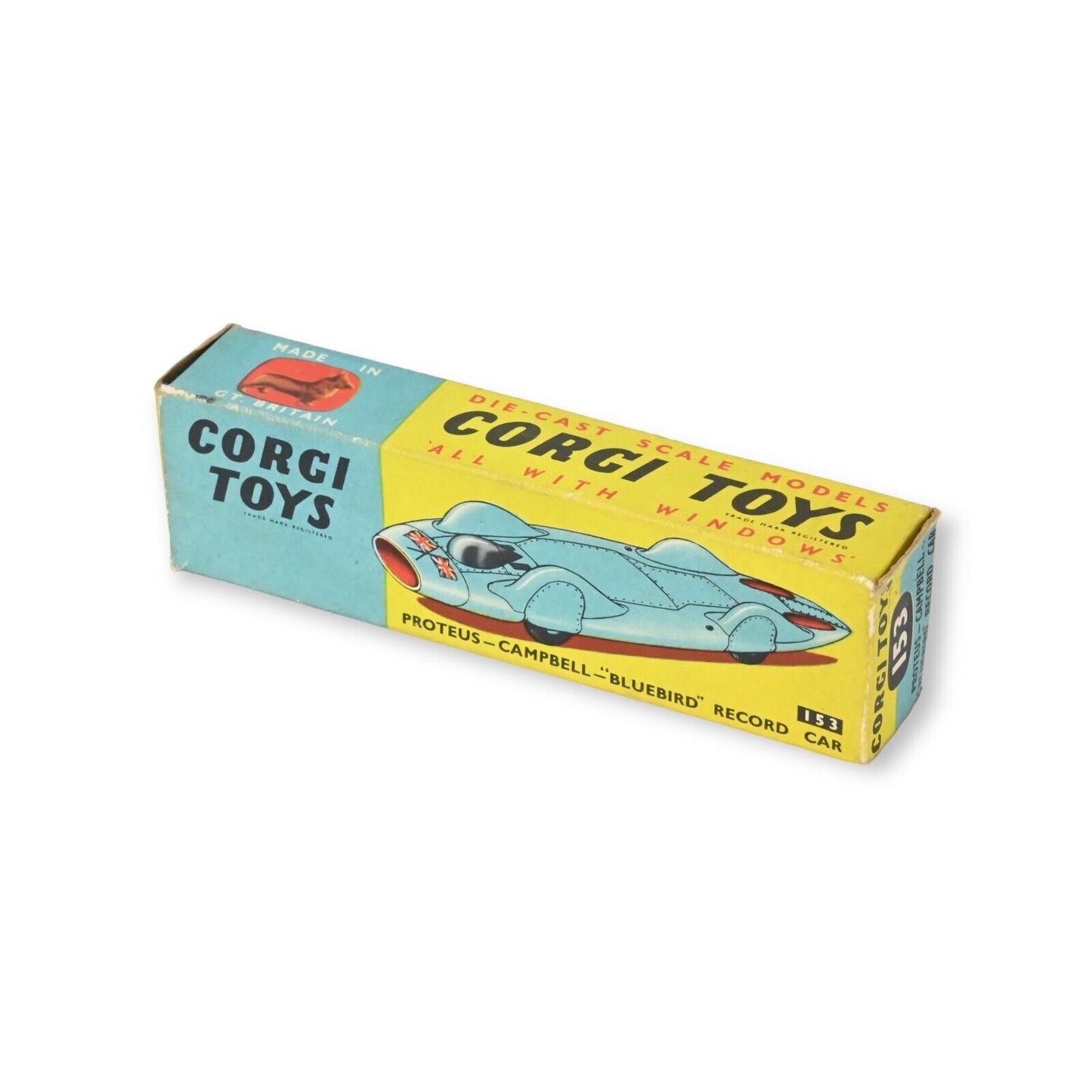 Corgi Toys 153 Proteus Campbell Bluebird Record Car Twin Flags